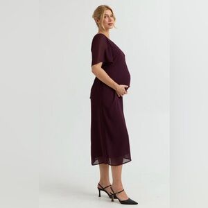 CARRY Burgundy Maternity Dress